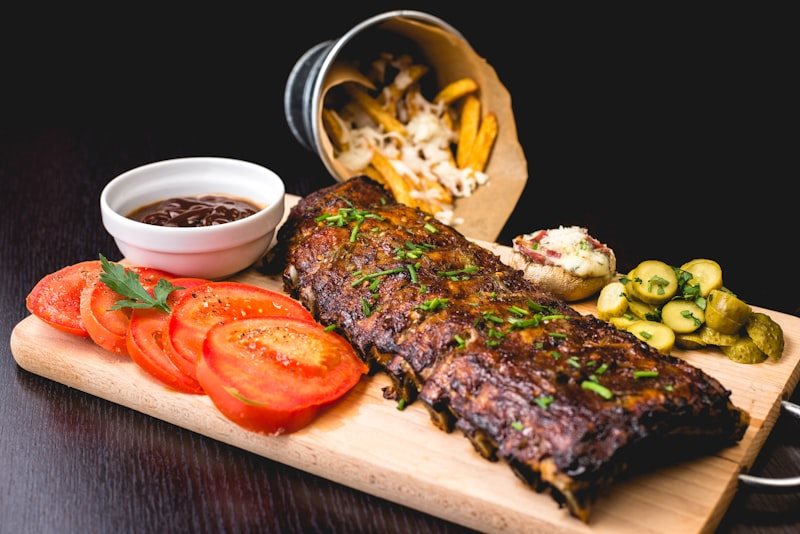 Charred ribeye steak, sliced